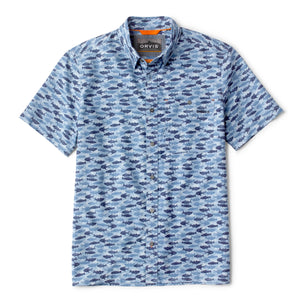 Orvis M's Printed Tech Chambray S/S