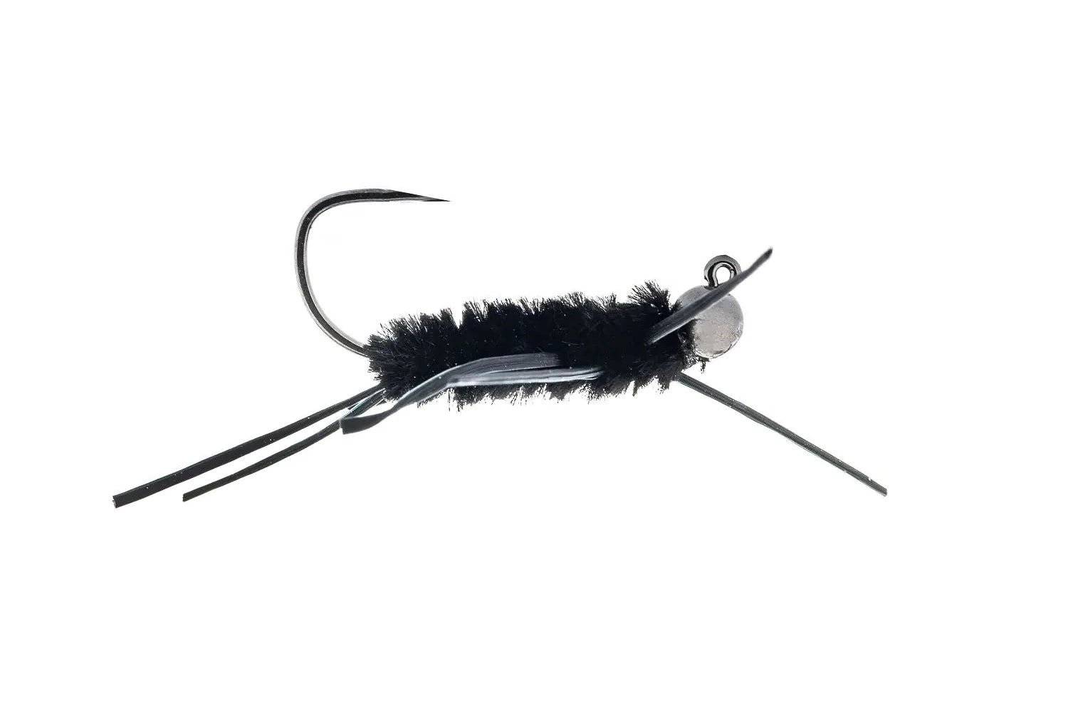 3 Pack Double Bead Black Stone Fly with Black Biot Legs - Stonefly Wet