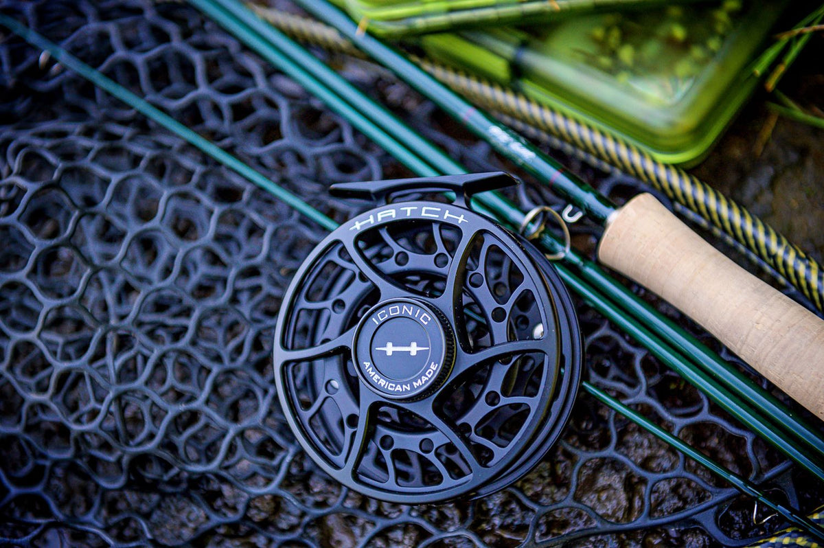 Hatch Iconic 5 Plus Fly Reel Black/Silver / Large Arbor