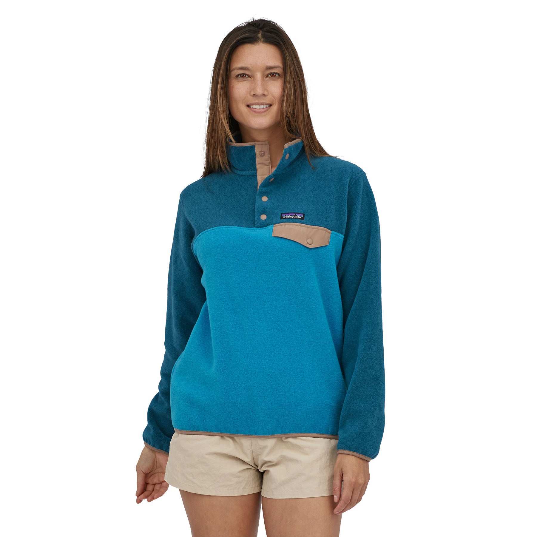 The Patagonia Womens Micro D Snap T Pullover Fleece in Climbing Trees Ikat:  Sound Blue 2023 – M I L O S P O R T