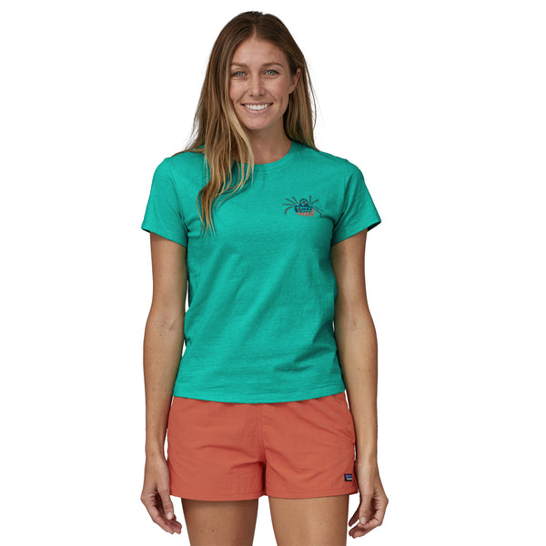 Patagonia W\'s The Shop & Across Trail Fin Responsibili-Tee - Fire Fly