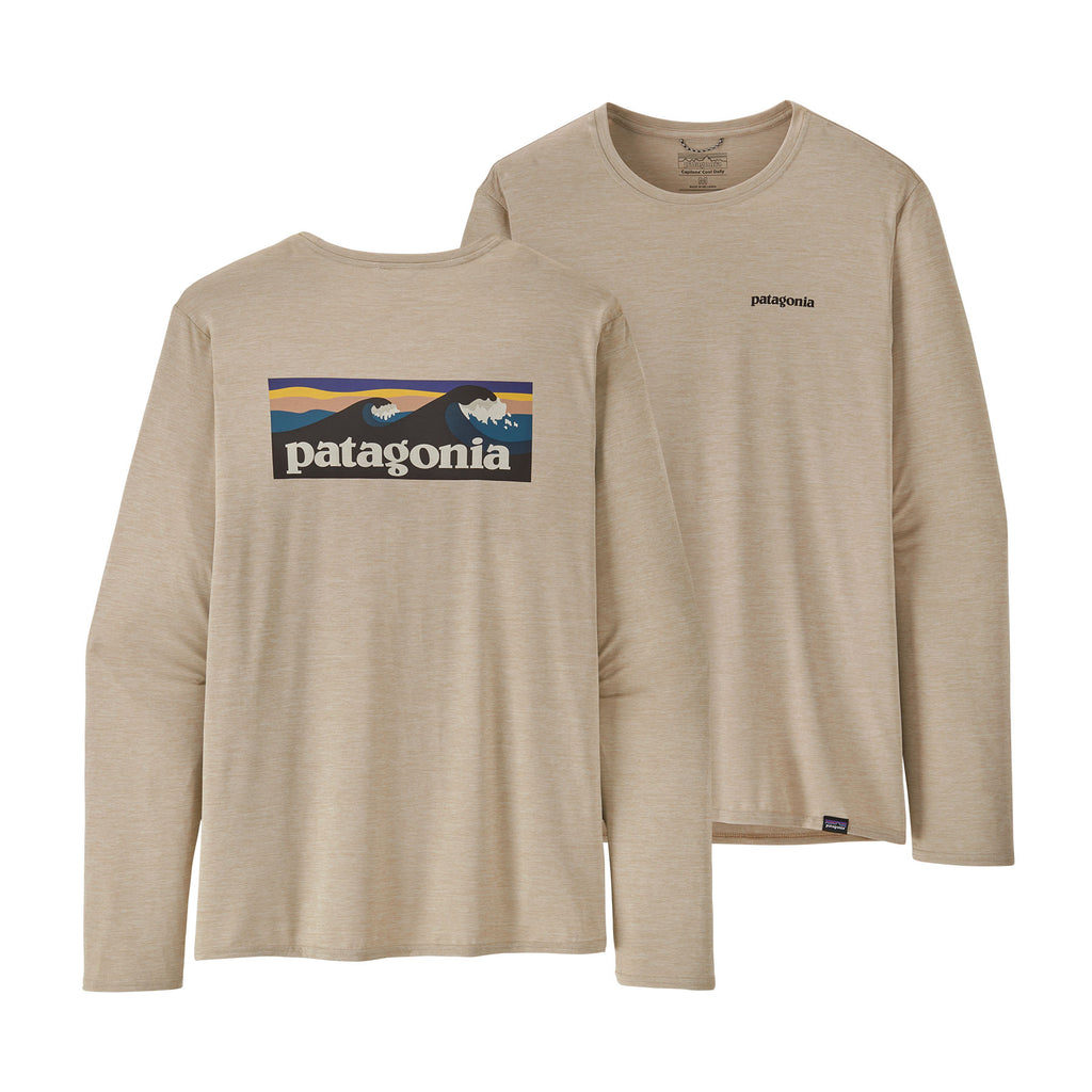 Patagonia Mens Yellow Long Sleeve Crew Neck Pullover T-Fishing